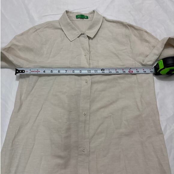 J.Crew Womens Small Classic Fit Beach Shirt Linen Cotton Blend Beachy Summer - Picture 11 of 12